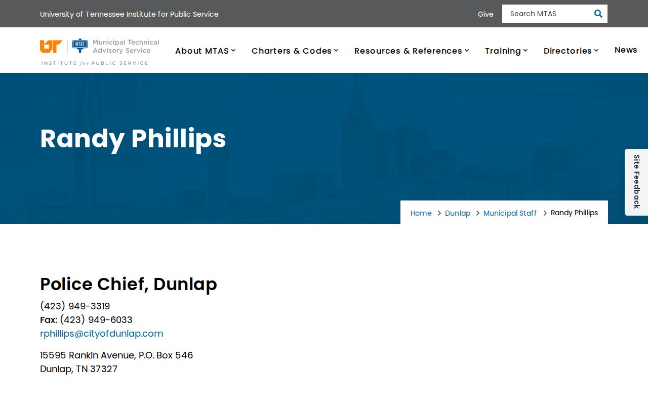 Official Dunlap Police contact for criminal record requests