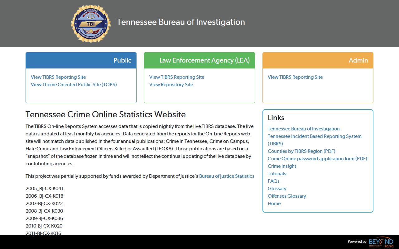 Sequatchie County criminal records TBI CrimeInsight dashboard